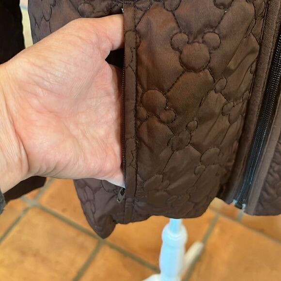 Vintage Walt Disney World Brown Quilted Mickey Mouse Jacket, M! - Picture 5 of 11